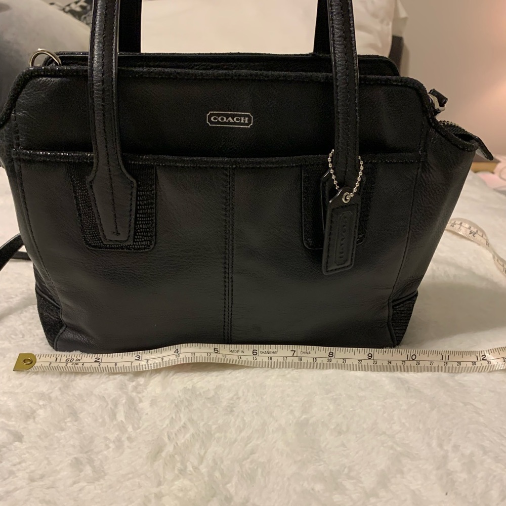 Coach, black, leather, small shoulder bag